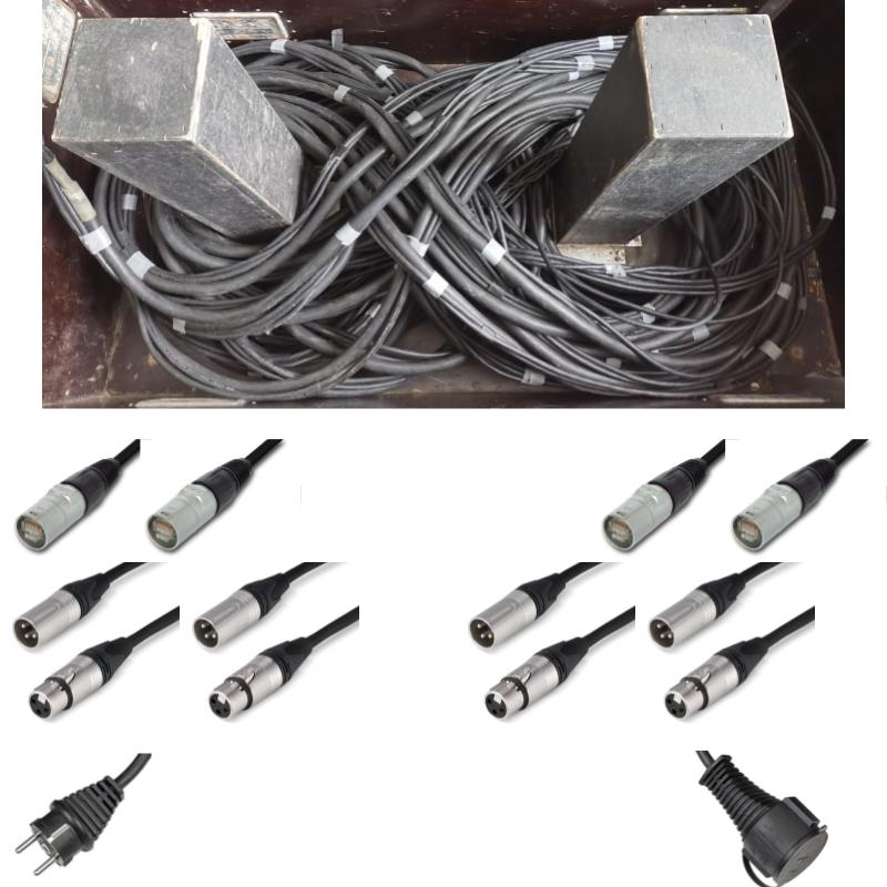 Multipaire 2xCAT5 blindés + 3xCAT5 + 2XLRm/2XLRf > 2XLRf/2XLRm +220V 75m