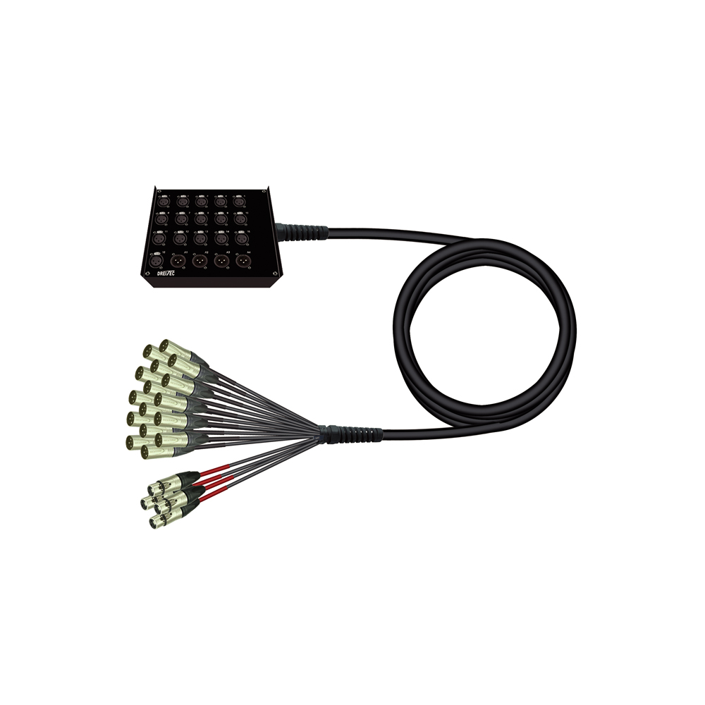 Multipaire box 16XLRf+4XLRm > split 16XLRm+4XLRf 25m